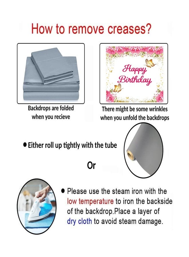 ثيم ماي بارتي زينة حفلات بطابع الفراشات للبنات، لوازم حفلات، لافتة خلفية عيد ميلاد سعيد على شكل فراشة (4 أقدام × 4 أقدام) - Image 2